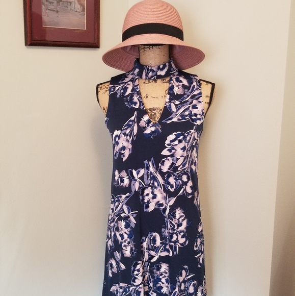 Navy blue floral Ivanka Trump dress - Picture 4 of 4